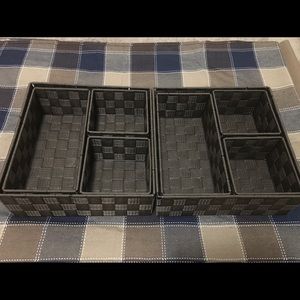 TWO 4PC CUBED BASKET BIN SETS